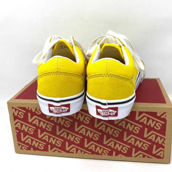 VANS Womens Size VN0A3WKTCA1 Old Skool Cyber Yellow Suede Canvas Low Top Sneaker - Picture 3 of 11